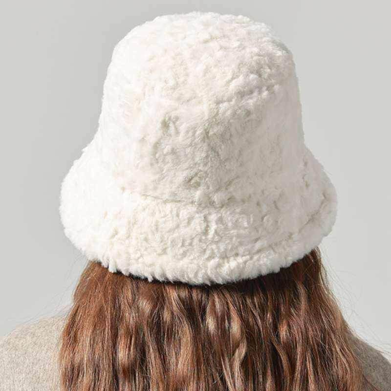 Solid Color Fuzzy Bucket Hat