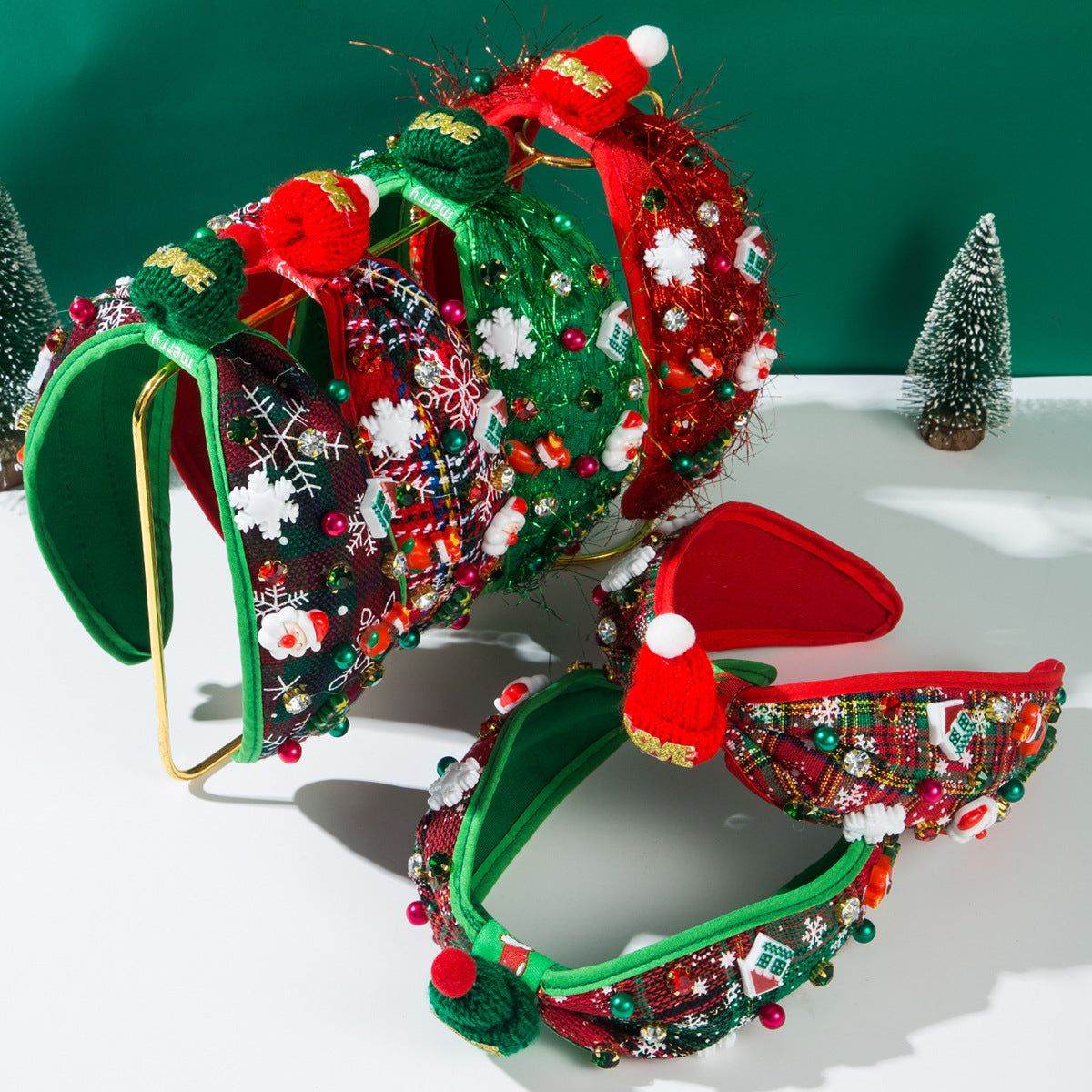 Christmas Plaid Knotted Headbands