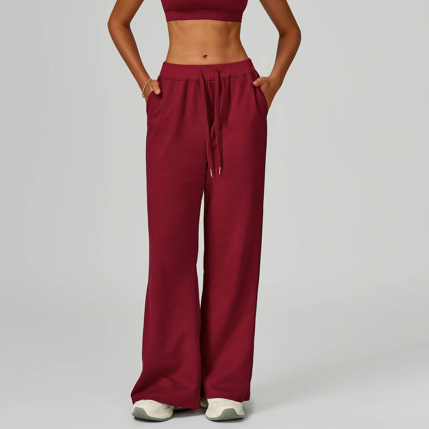 Drawstring Lounge Pants Straight Leg Joggers Trouser