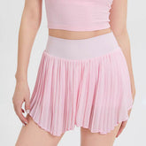 Irregular hem Athletic Skirts with Shorts and Pockets