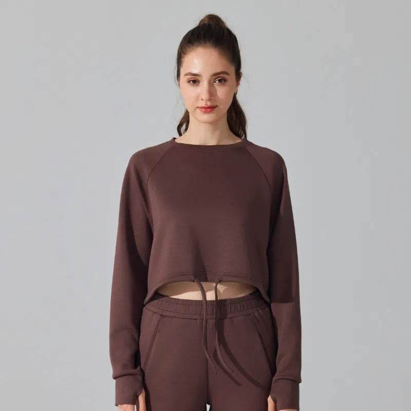 Cropped Loose Workout Sweatshirt