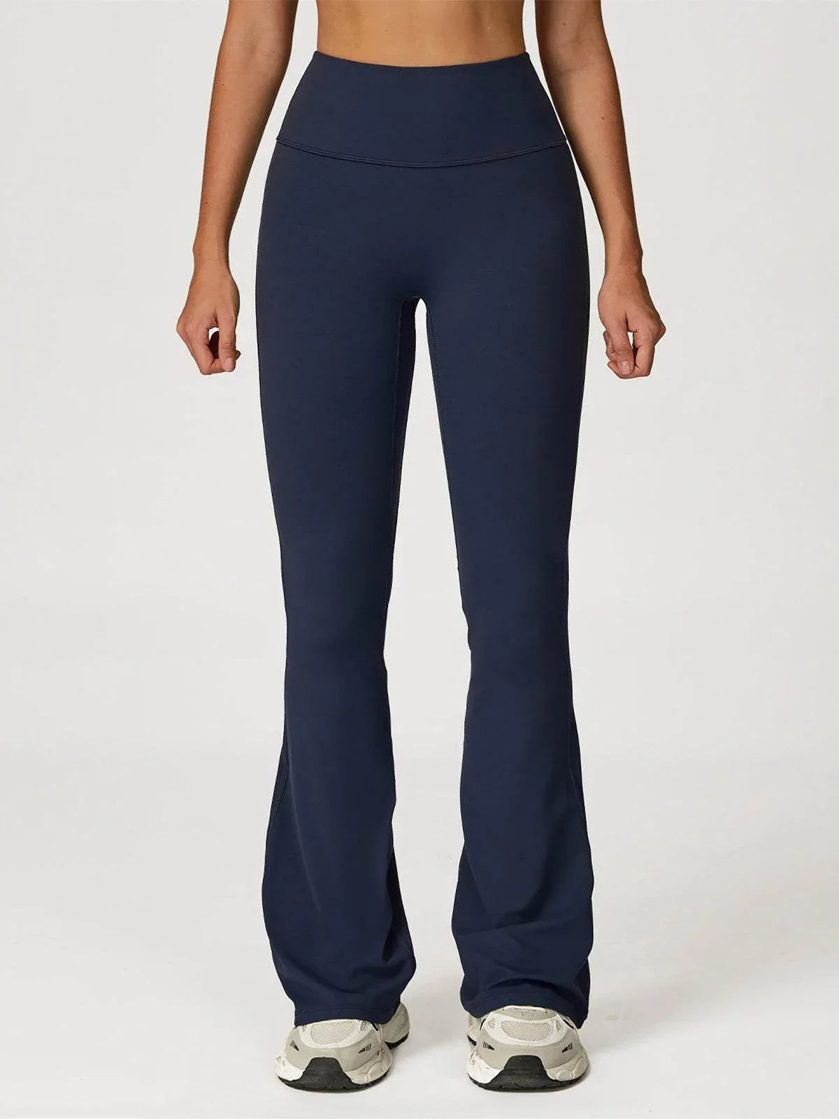 No Front Seam High Waisted Flare Bootcut Yoga Pants - Cobalt Blue