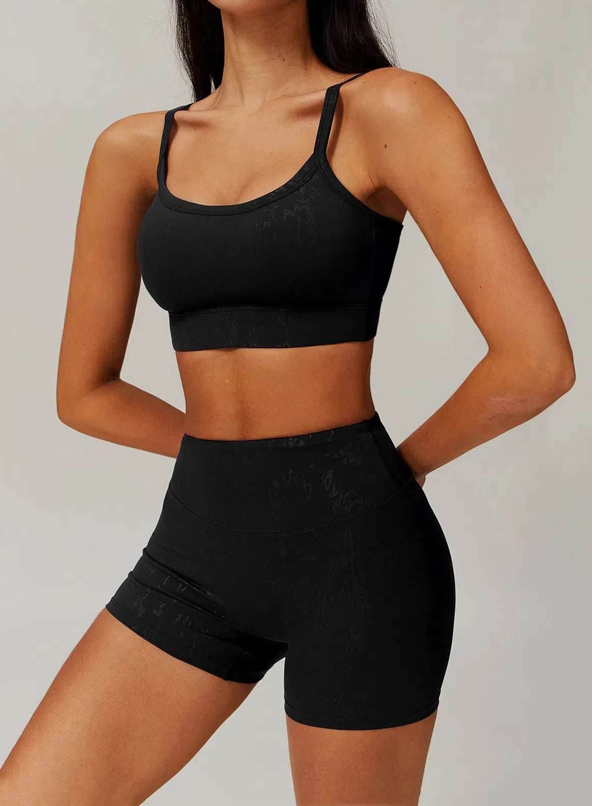 Sports Bra With Gold Blocking Pattern