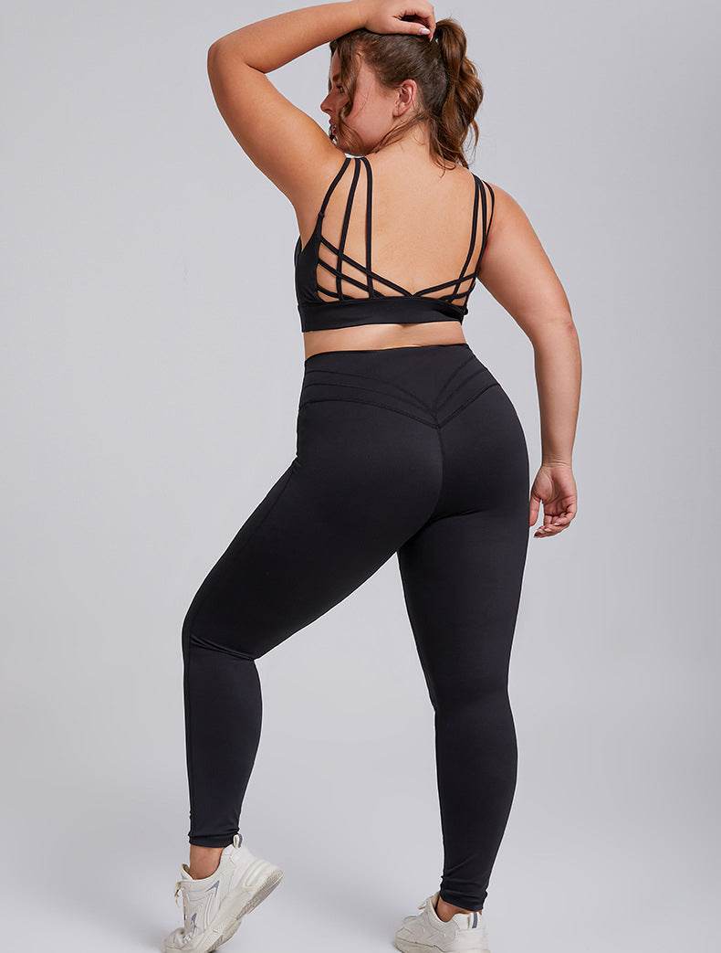 V Neck Cross Back Sports Bra