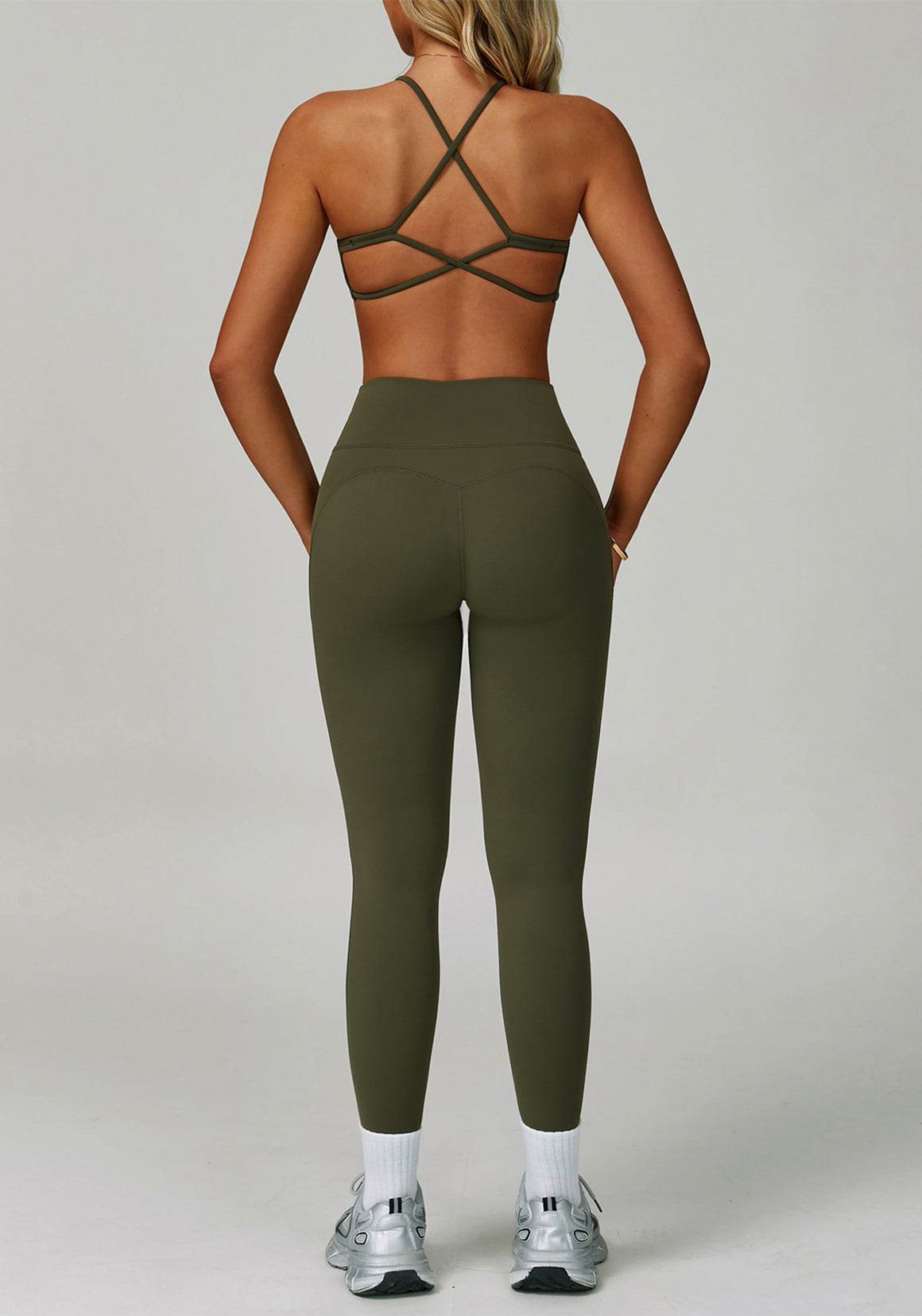 Activewear Set with Cross Back Sports Bra and Legging