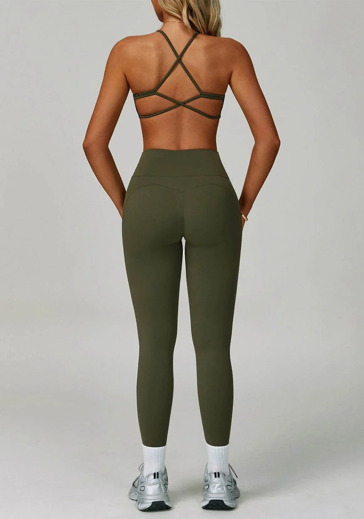 Activewear Set with Cross Back Sports Bra and Legging -