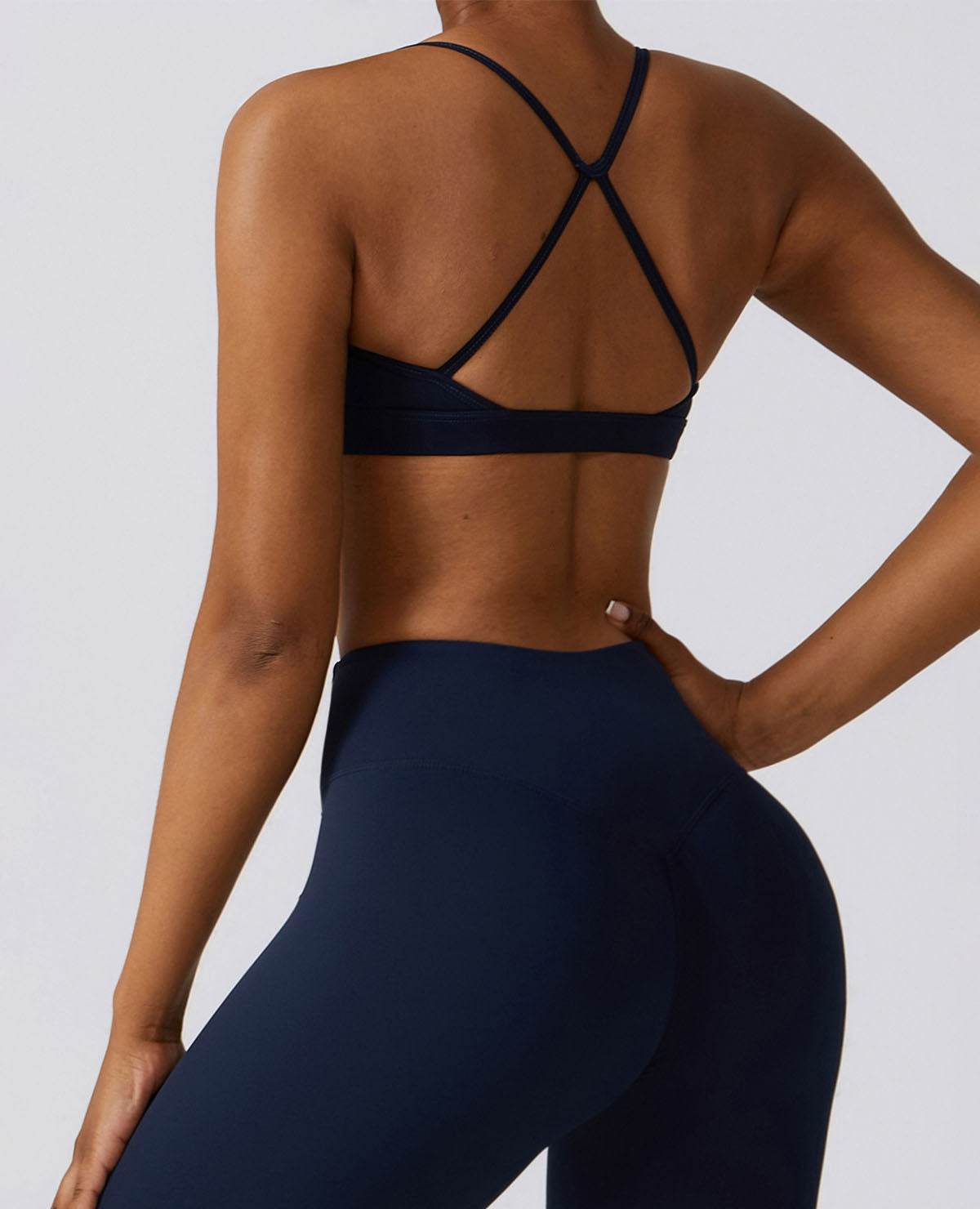 Strappy Criss-Cross Back Sports Bra with Removable Pads