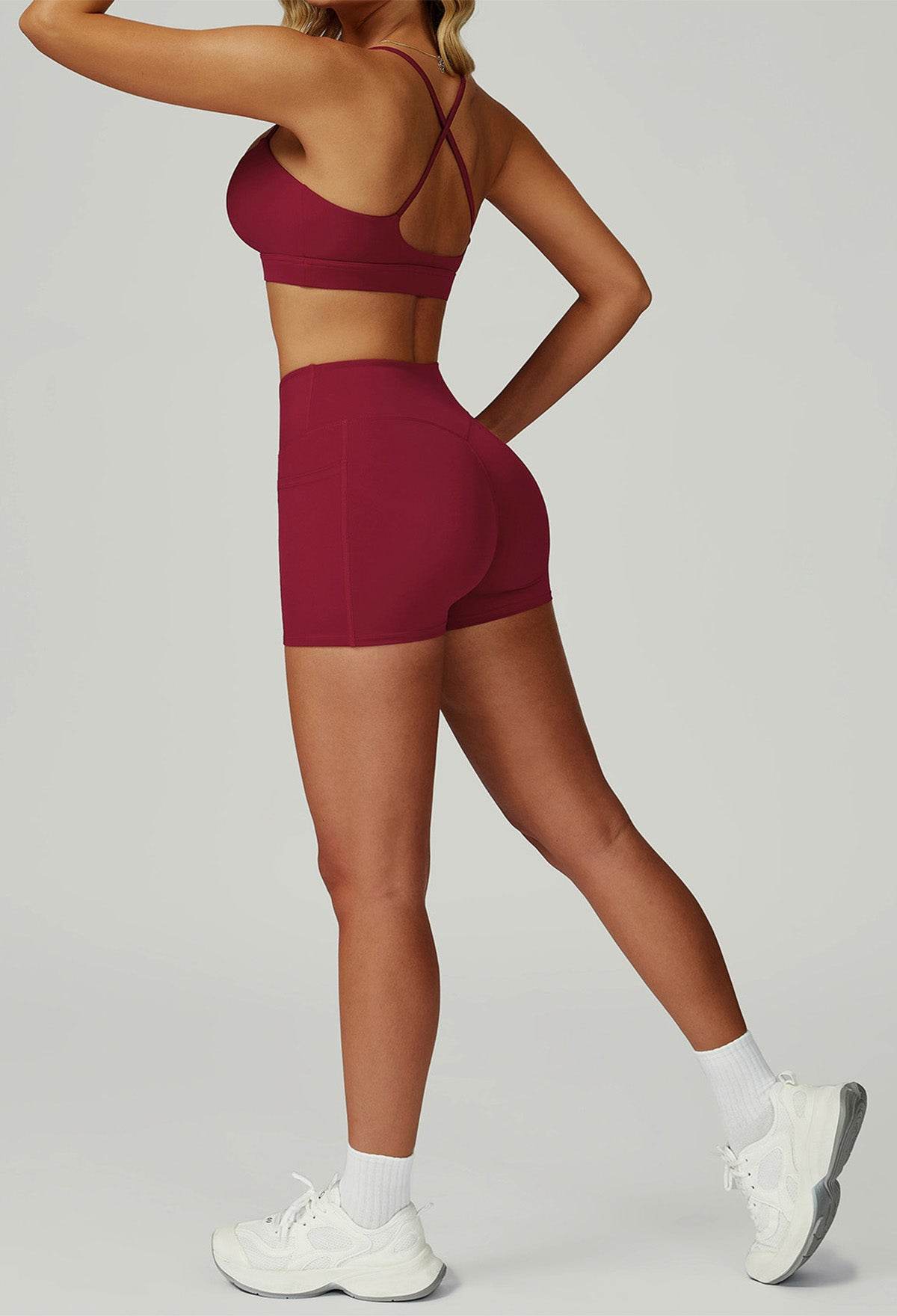 Activewear Set with Cross Back Bra and Short