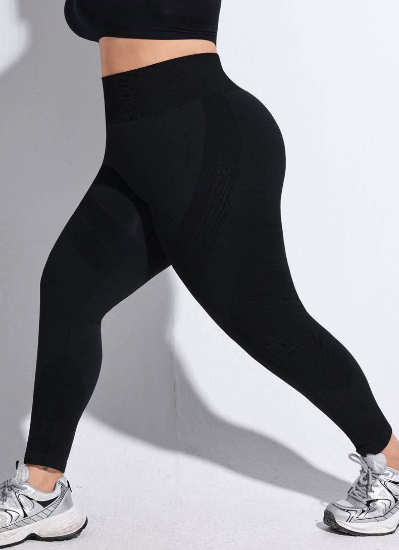 Plus Size Color Block High Waist Yoga Leggings