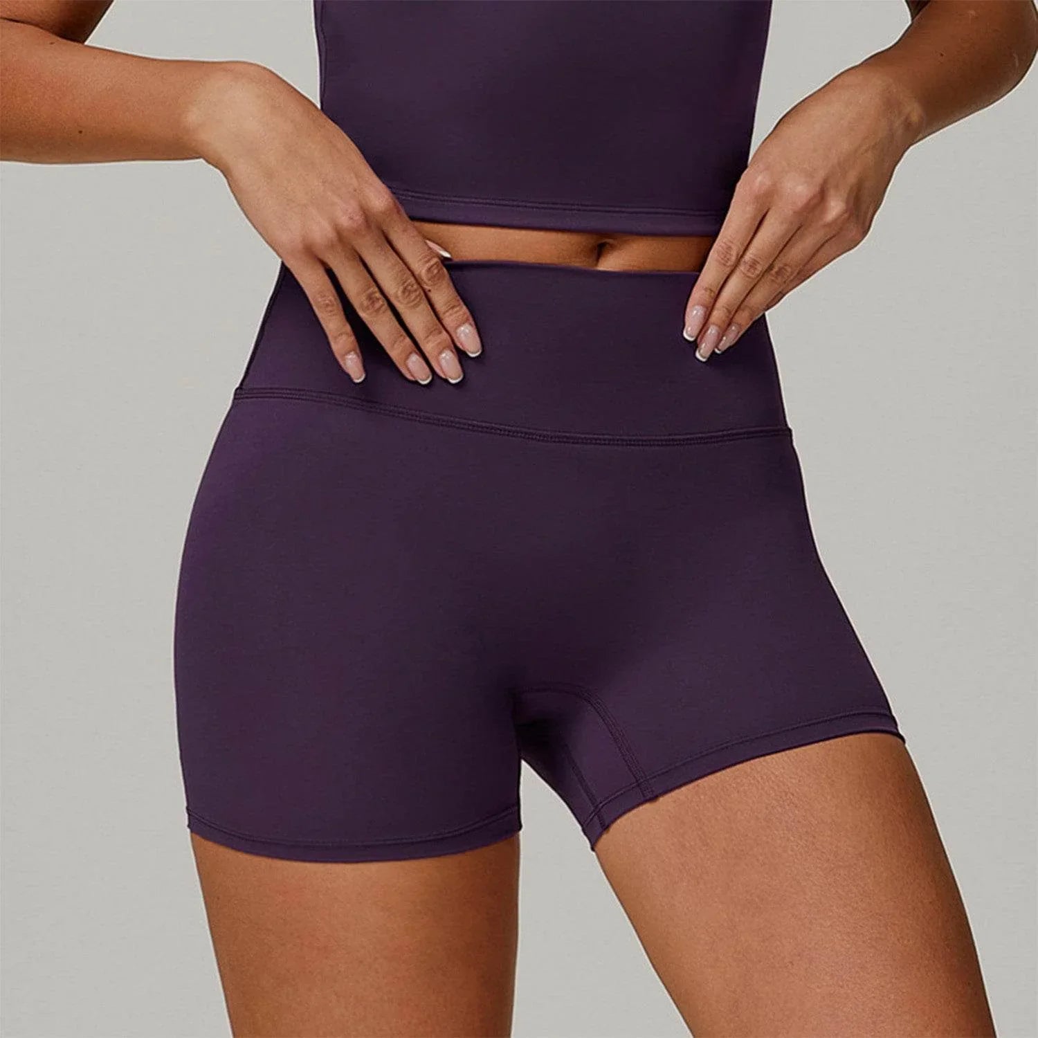 No Front Seam High Waist Biker Shorts -