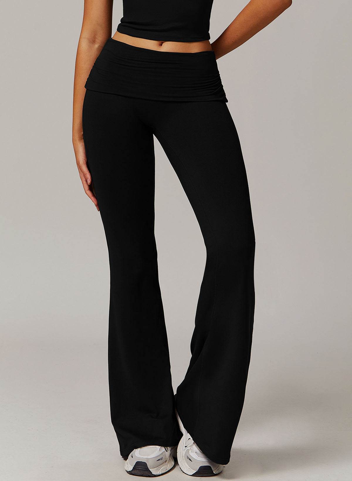High Waisted Tummy Control Wide Leg Flare Fitness Pants