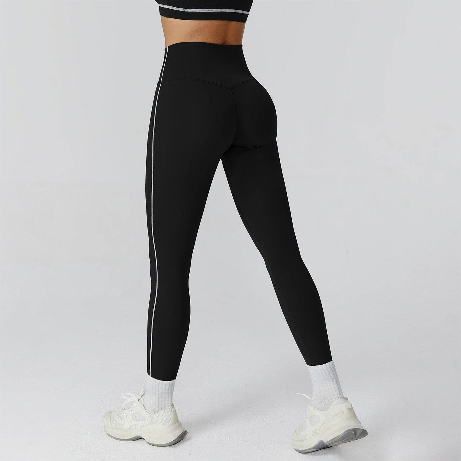 Color Block Athletic Legging High Waist Running Tights