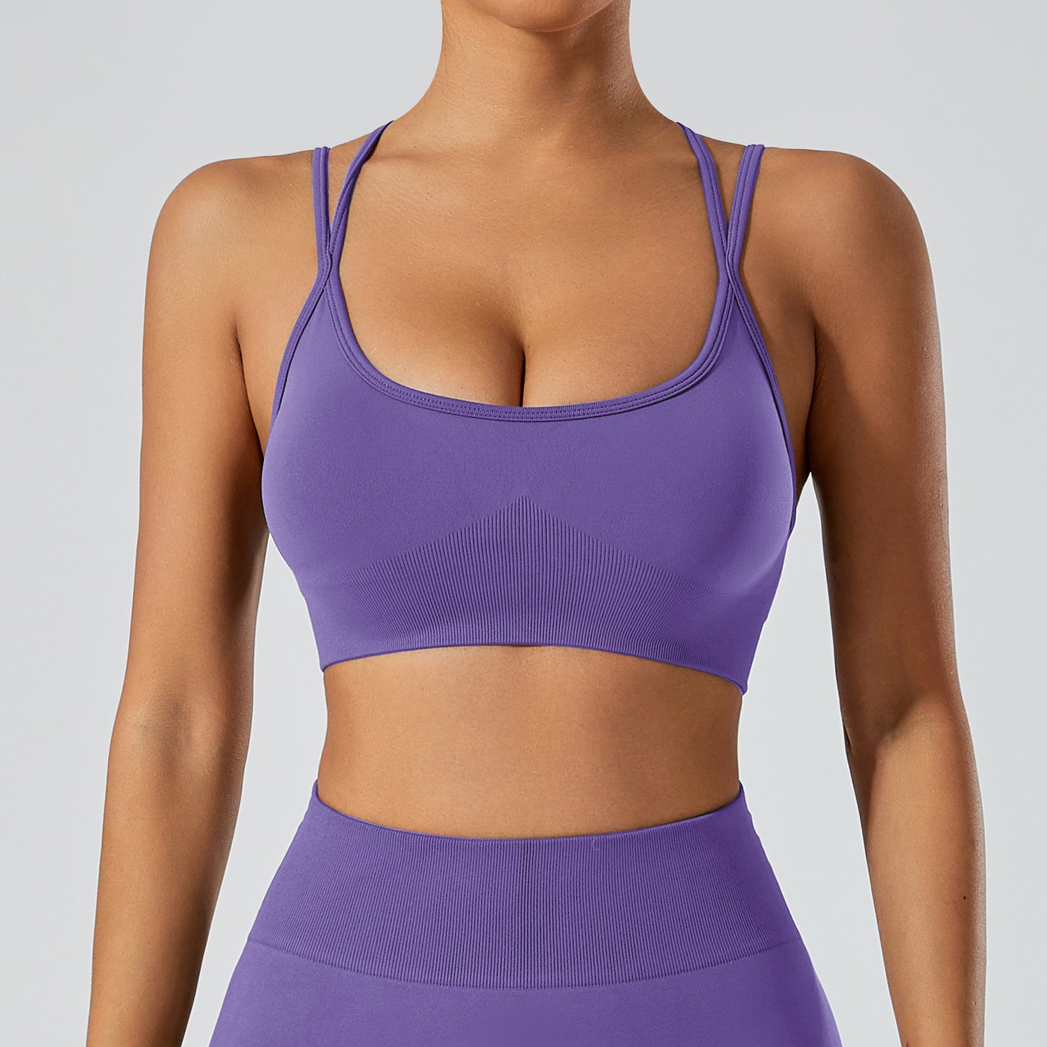 Strappy Adjustable Criss Cross Sports Bra Yoga Crop Tops