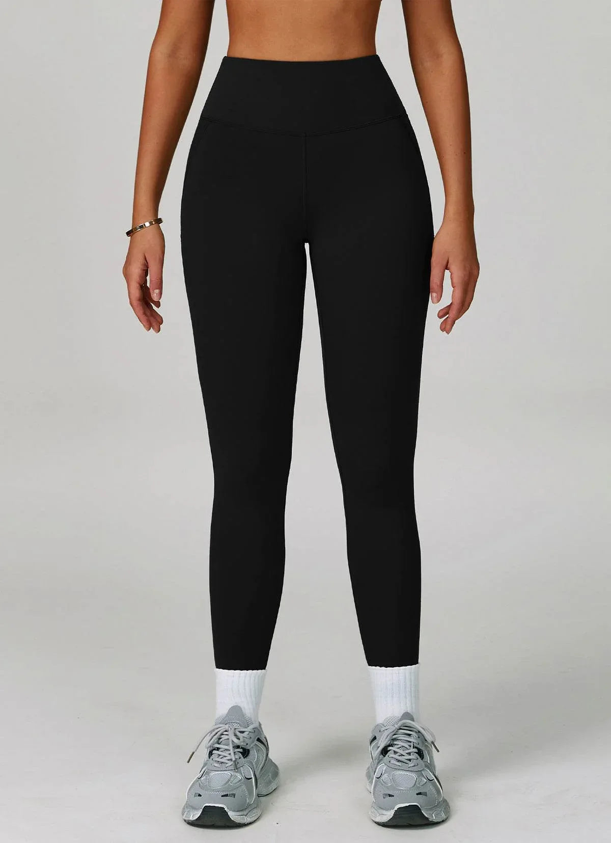 High Waist Tummy Control Running Legging - Black
