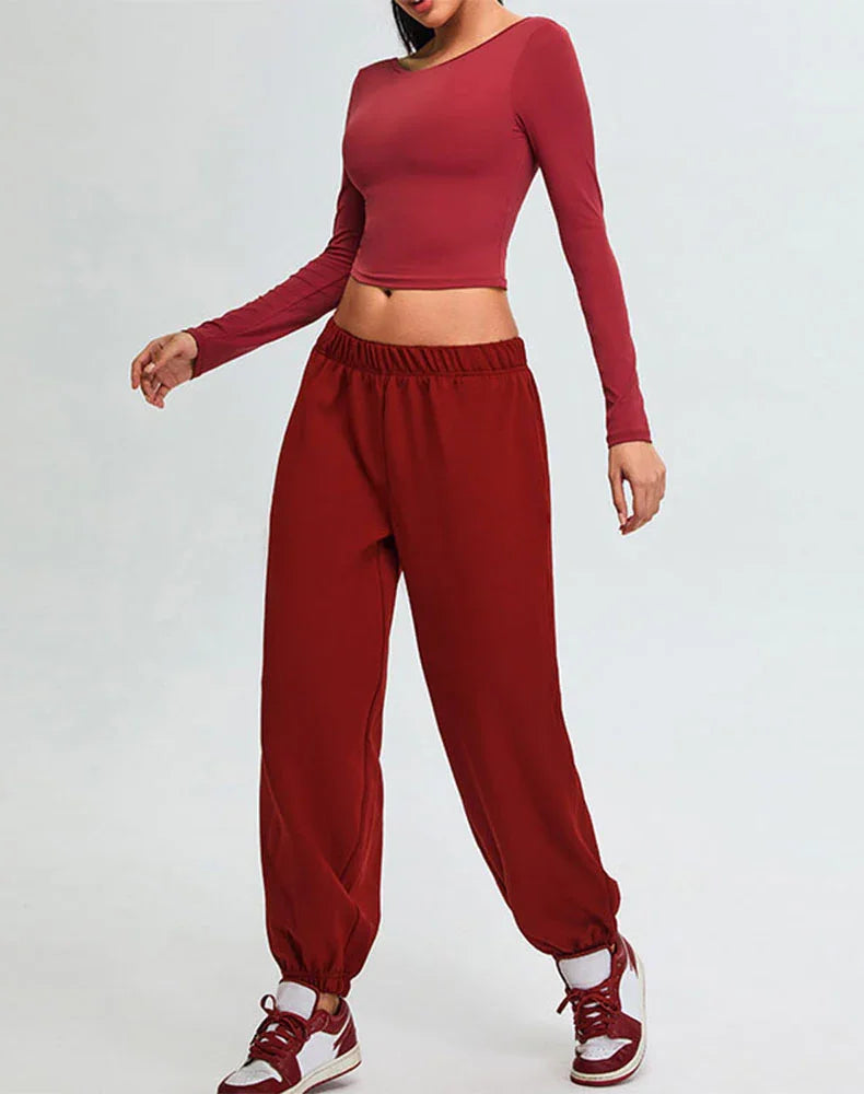 Activewear Set with U-Shaped Back Top and Sweatpant