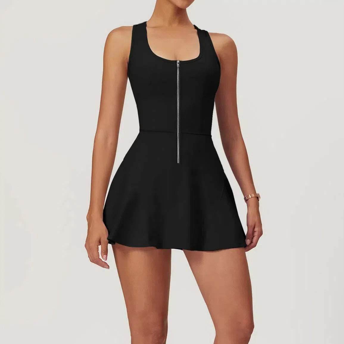 Sleeveless Tennis Dress with Built in Shorts and Padded Bra