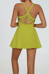 Cross Back Tennis Dress with Built Shorts