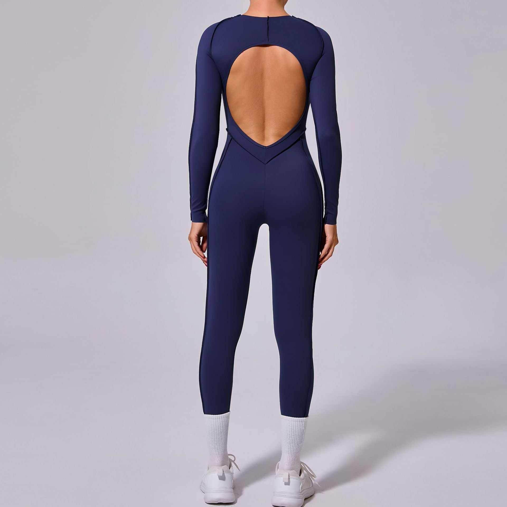 Long Sleeve Backless Yoga Jumpsuits -