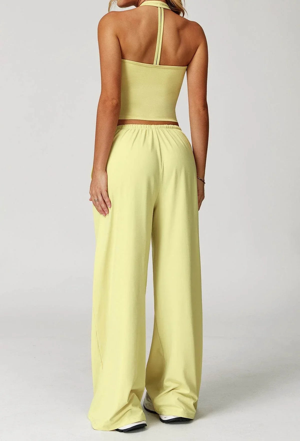 Activewear Wear with Tank Top and Wide Leg Lounge Pants -