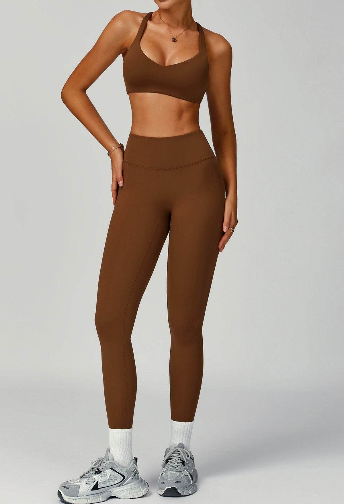 Activewear Set with X Shaped Back Sport Bra and Legging