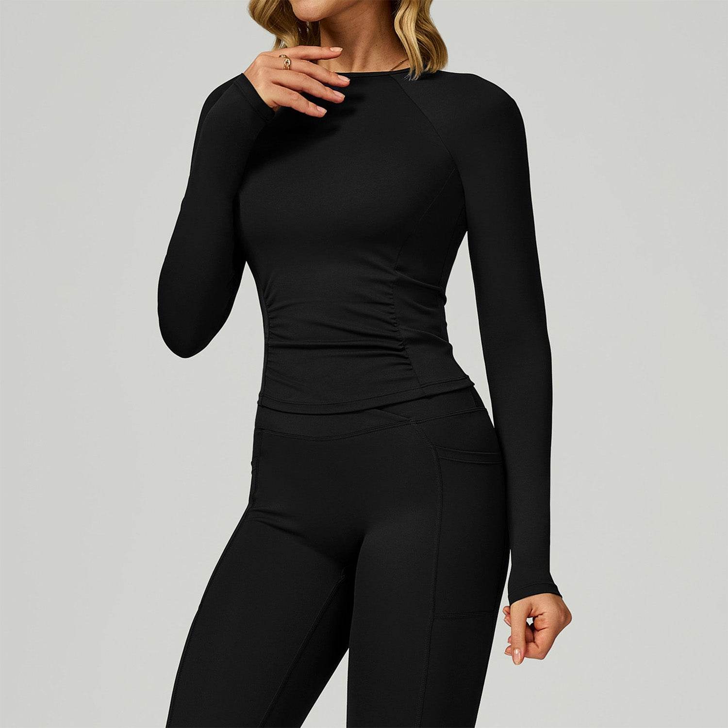 Long Sleeve Crew Neck T-Shirt Slim Fit Tops