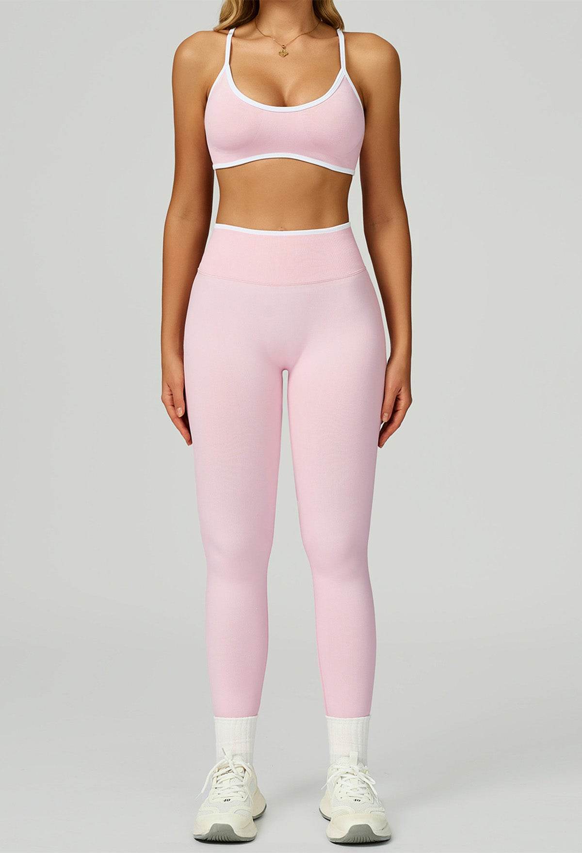 Sport Set with Color Block Sports Bras and Legging