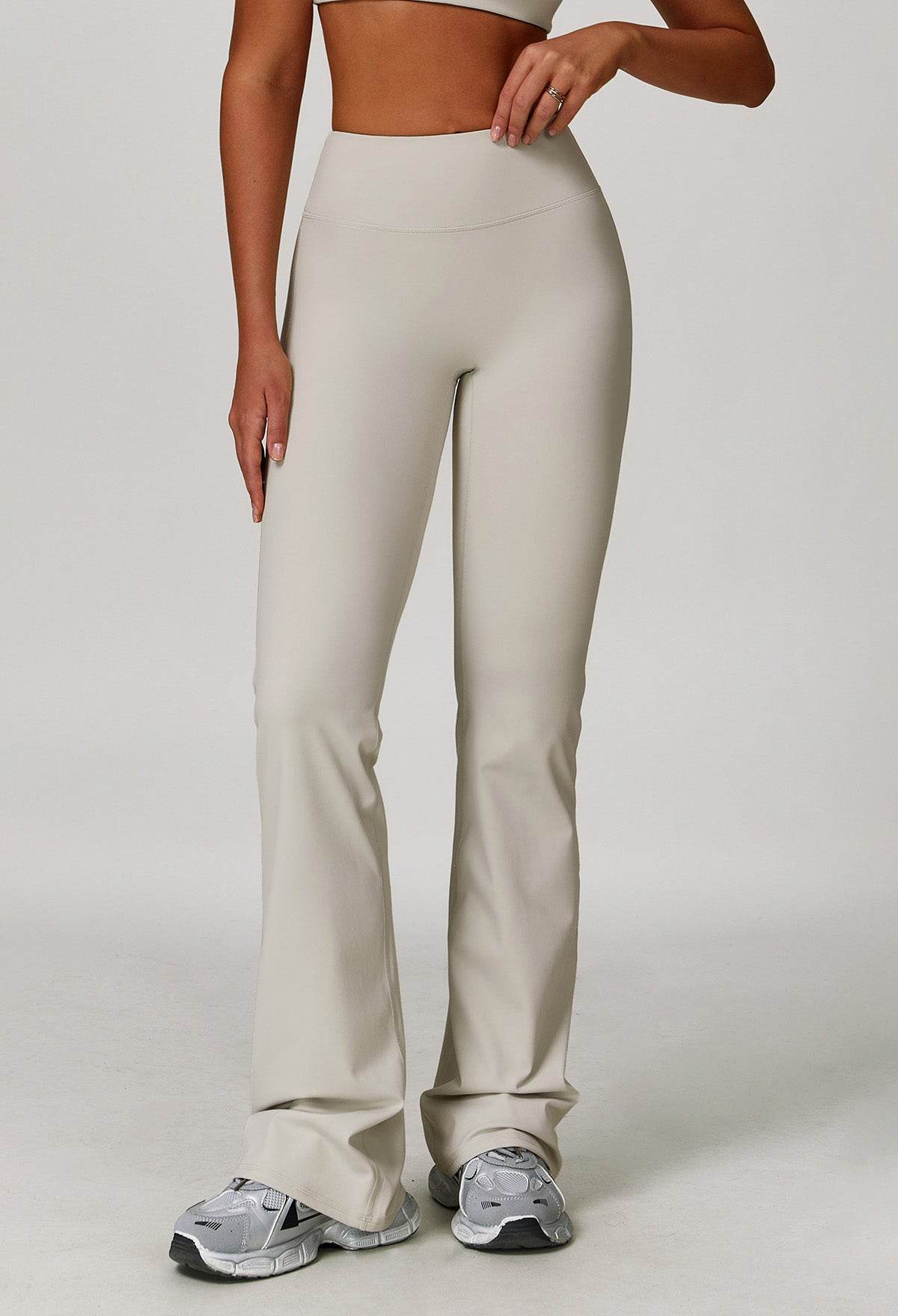 No Front Seam High Waist Sports Flared Leg Pants