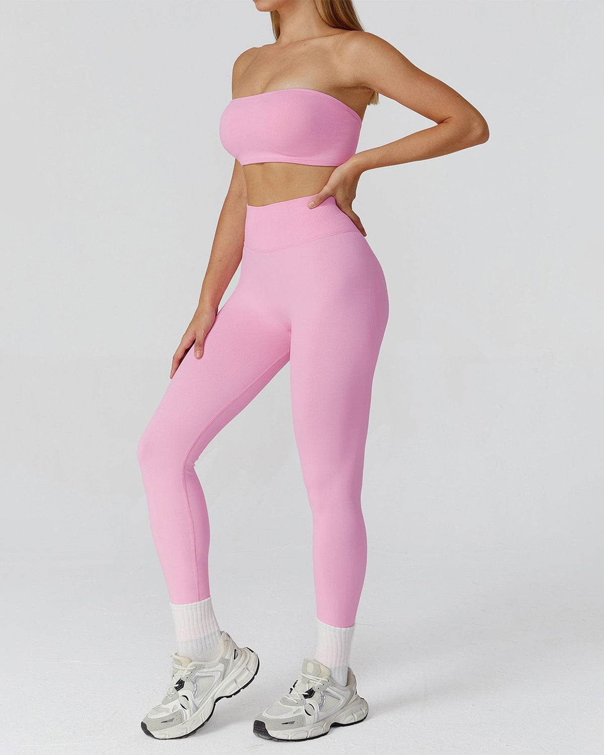 Athletic Wear with Strapless Tube Top and Legging
