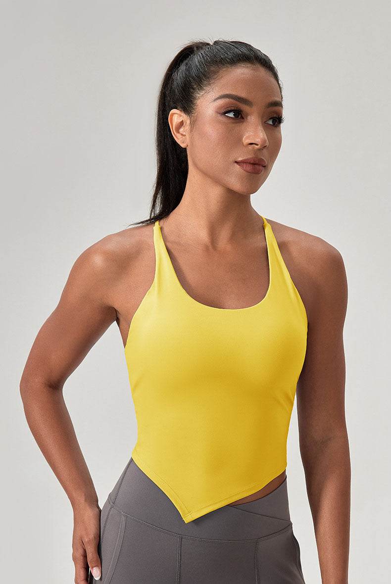 Asymmetrical Triangle Hem Sport Tank Top