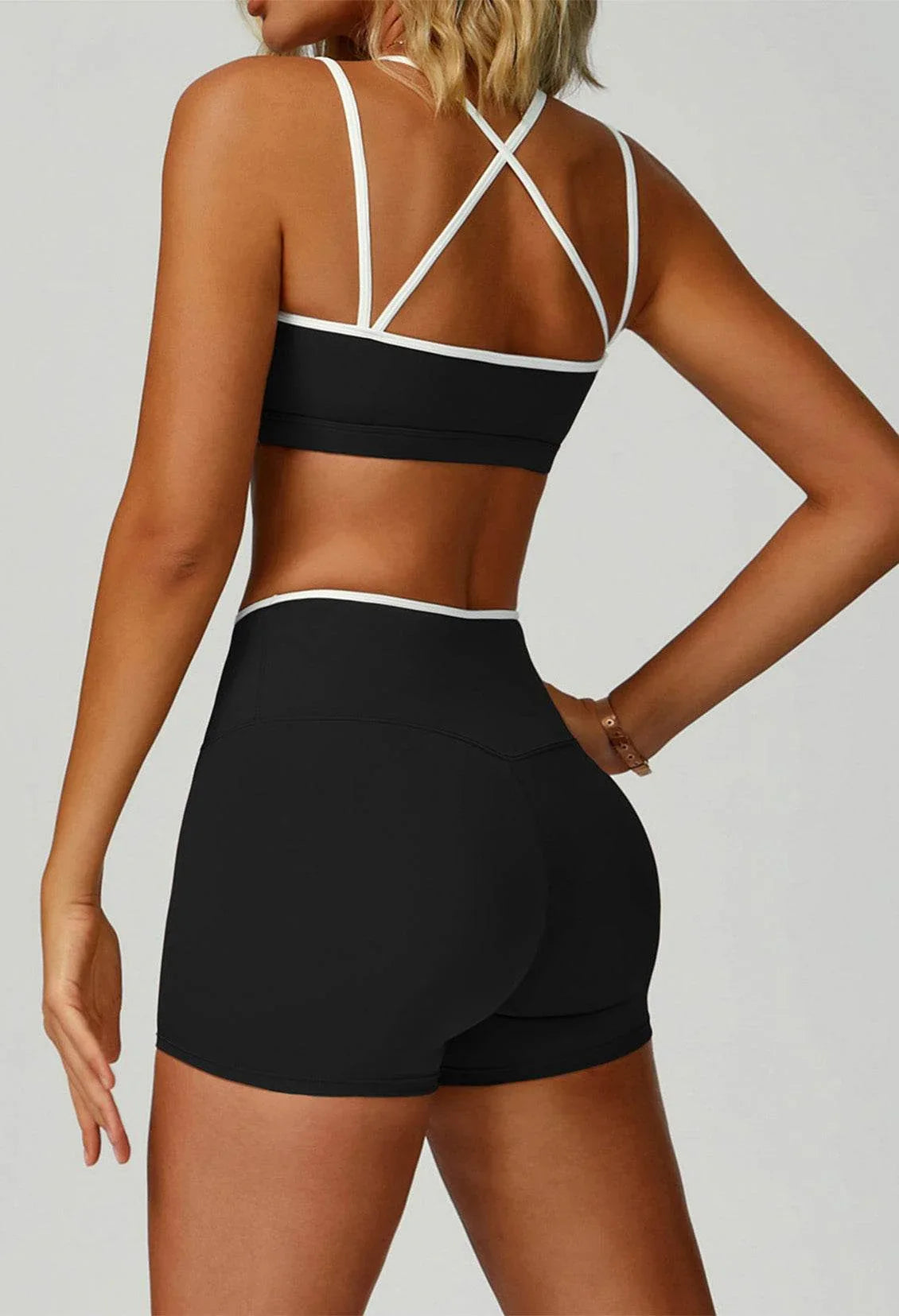 Double Shoulder Straps Sports Bras with Removable Chest Pad -
