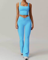 Activewear Set with Tank and Flare Pant