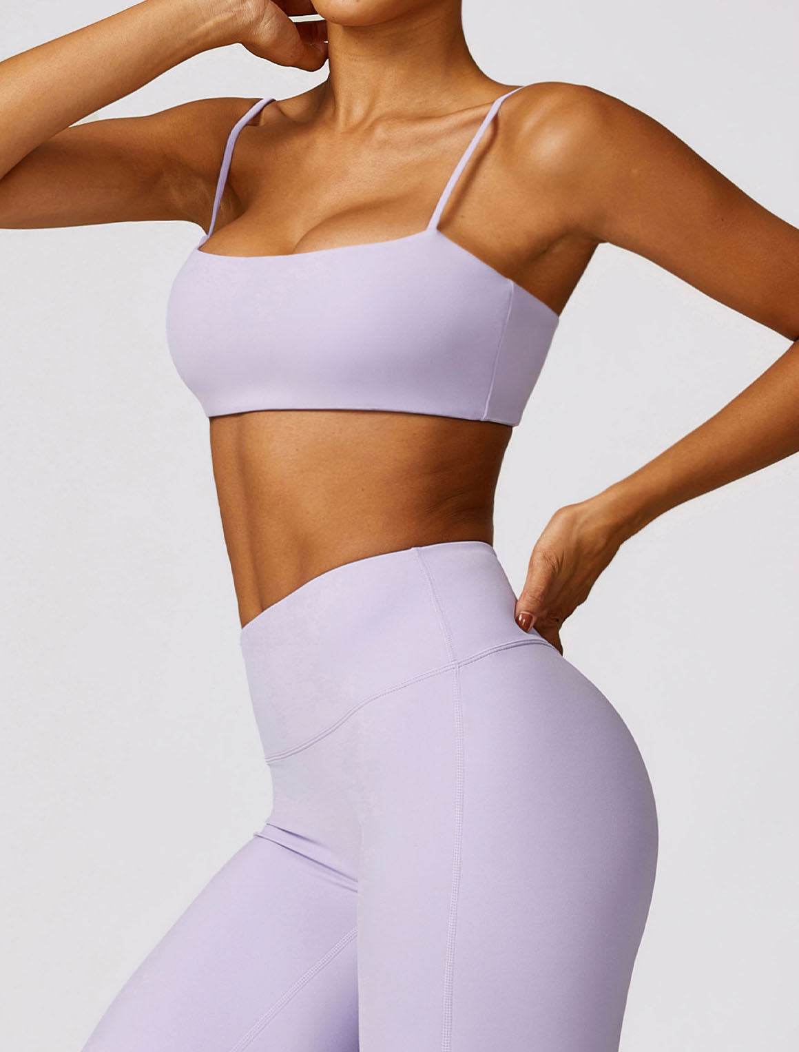 Thin Strap Square Collar Yoga Bra