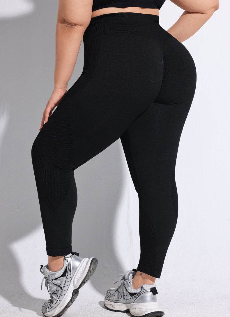 Plus Size Color Block High Waist Yoga Leggings