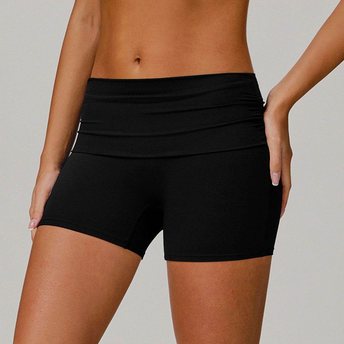 Flip Fold High Waist Tummy Yoga Shorts