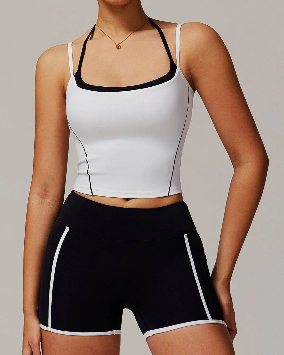 Double Crossed Yoga Tank Tops - White
