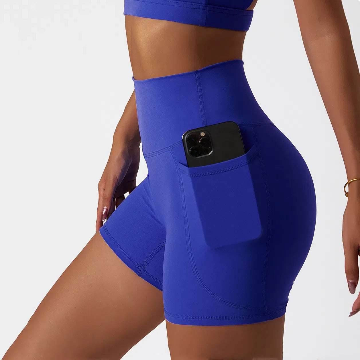 Solid High Waist Yoga Short