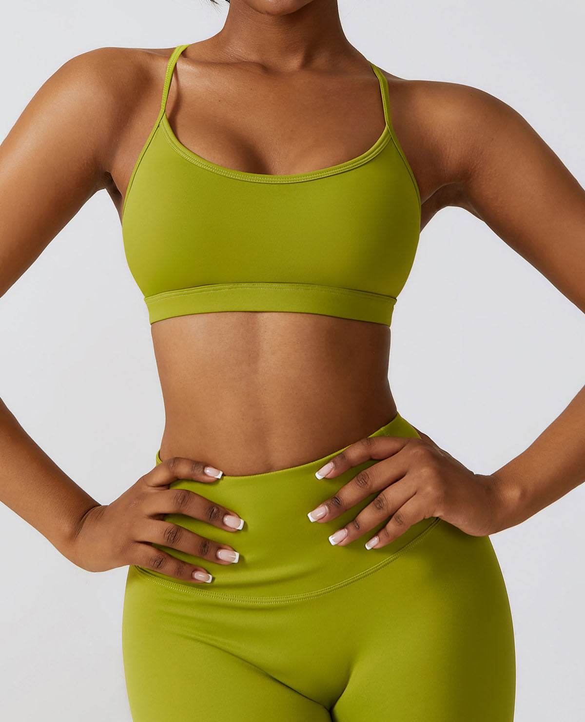 Strappy Criss-Cross Back Sports Bra with Removable Pads