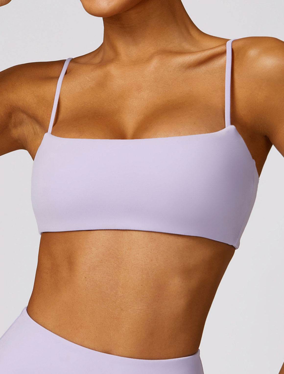 Thin Strap Square Collar Yoga Bra