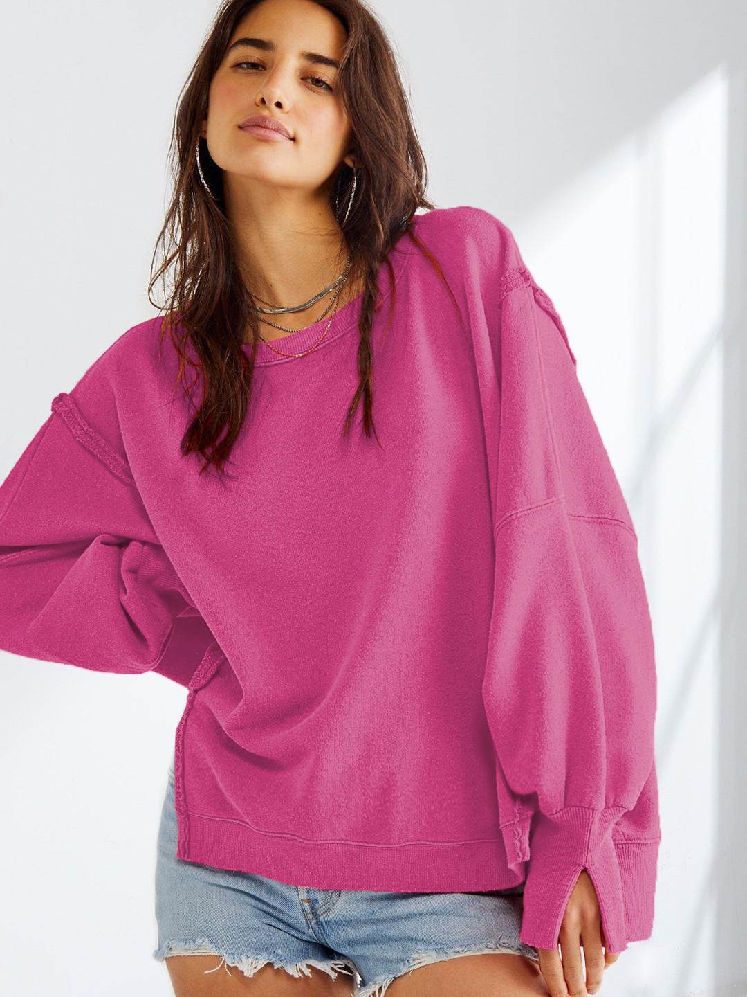 Oversized Long Sleeve Casual Sweatshirt