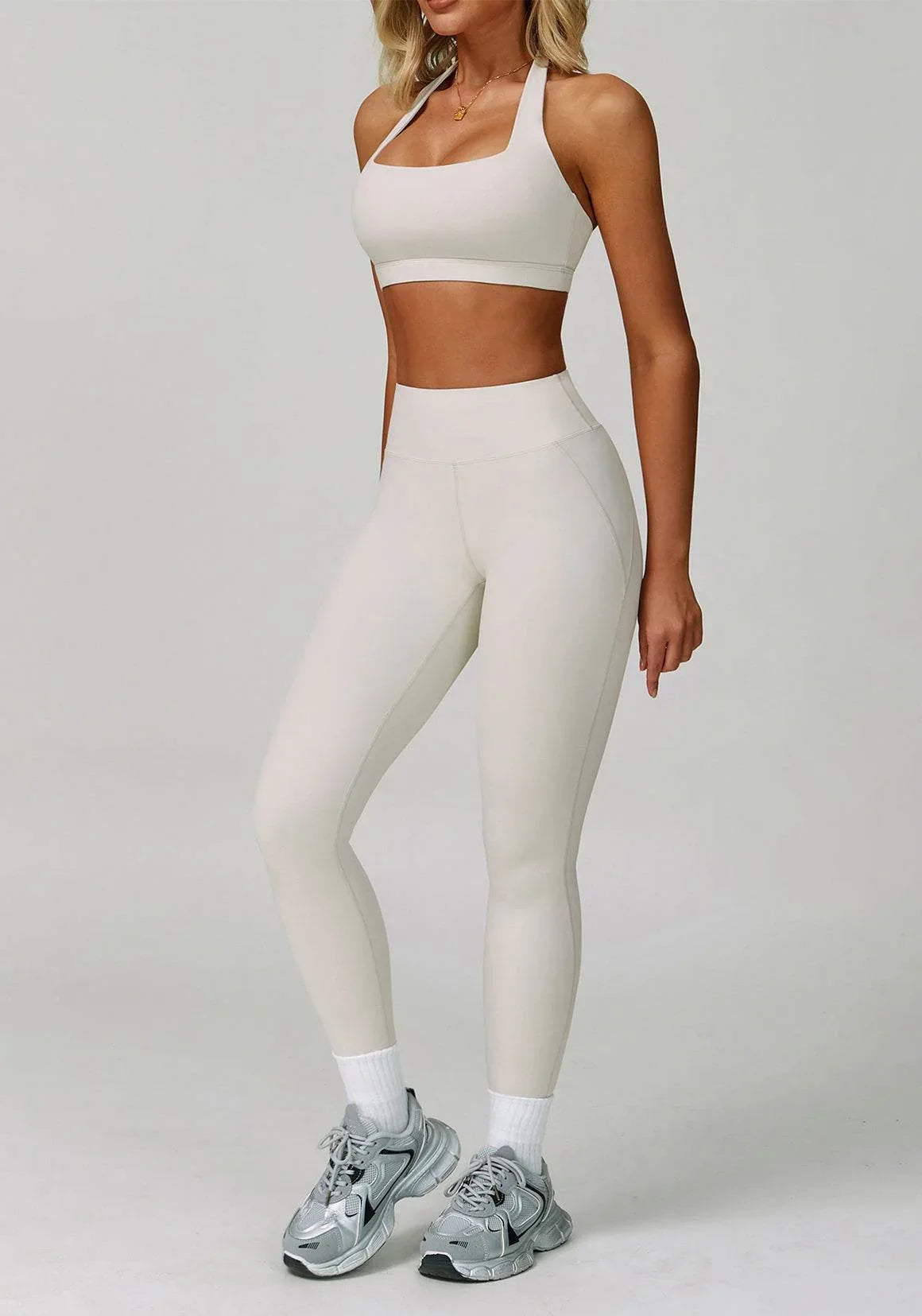 Activewear Set with Halter Sports Bra and Legging -