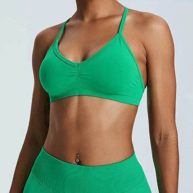 Cross Back Sports Bra with Adjustable Strap