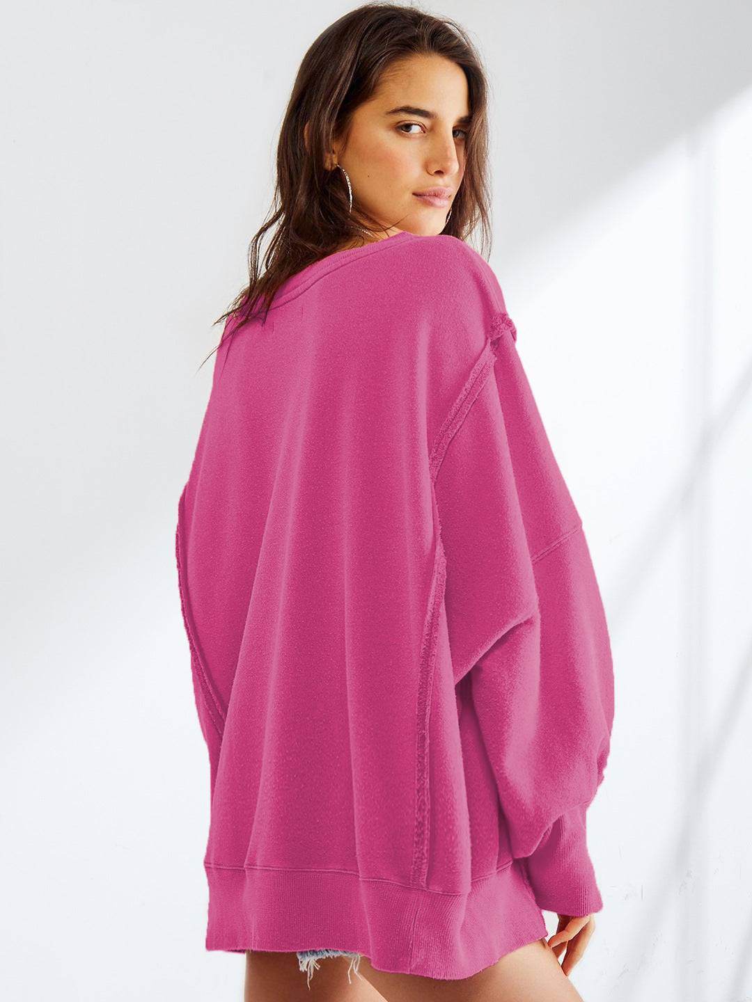 Oversized Long Sleeve Casual Sweatshirt