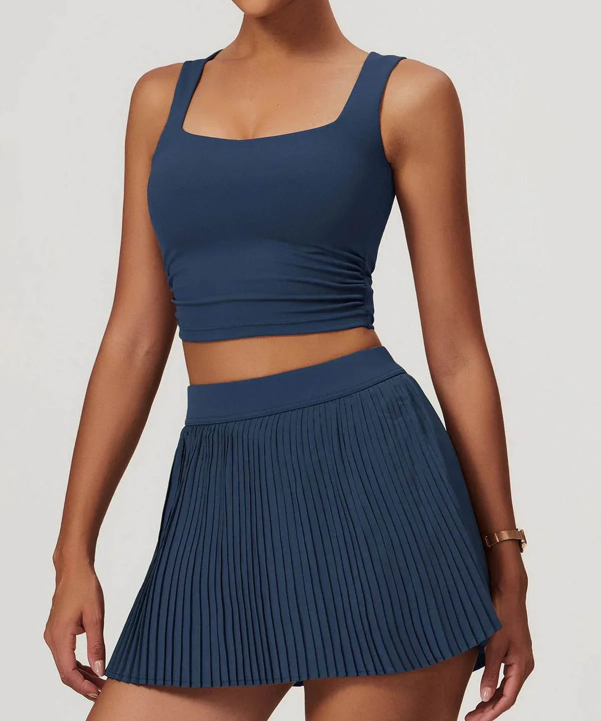 Low Square Neck Cropped Yoga Tank Top -