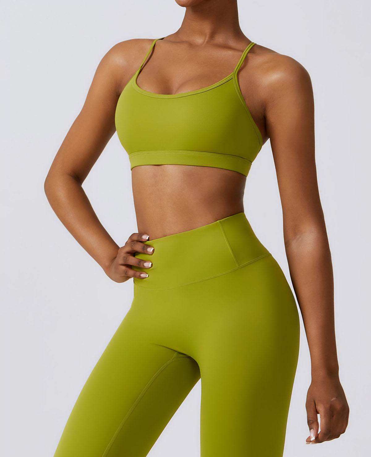 Strappy Criss-Cross Back Sports Bra with Removable Pads