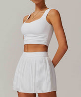 Activewear Set With Tank and Accordion Pleated Skirt