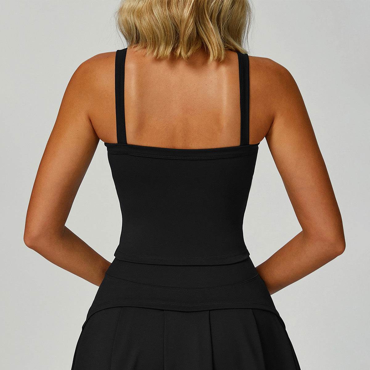 Wide Shoulder Straps Sport Tank Top with Removable Chest Pad