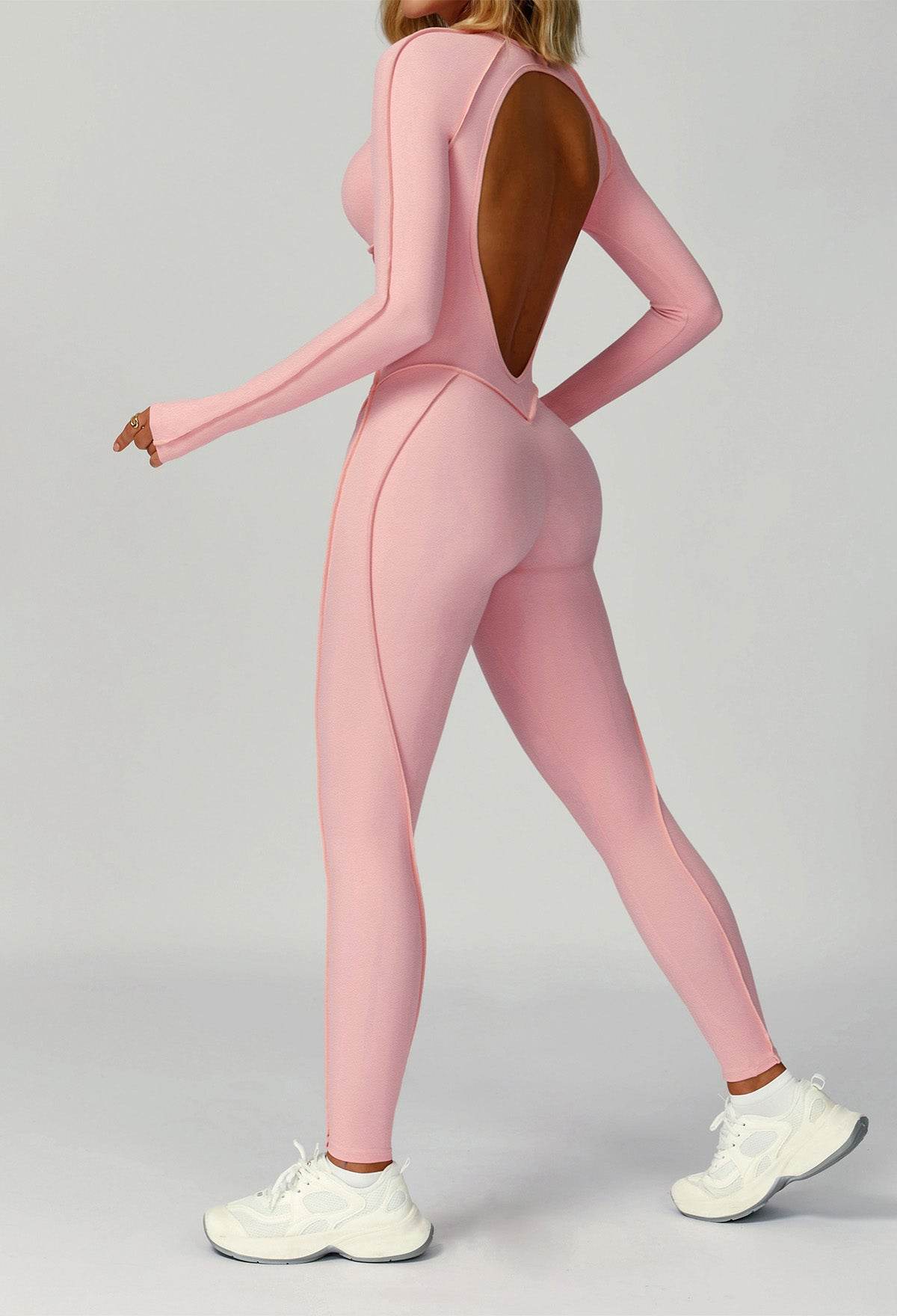 Long Sleeve Backless Yoga One Piece Jumpsuits -