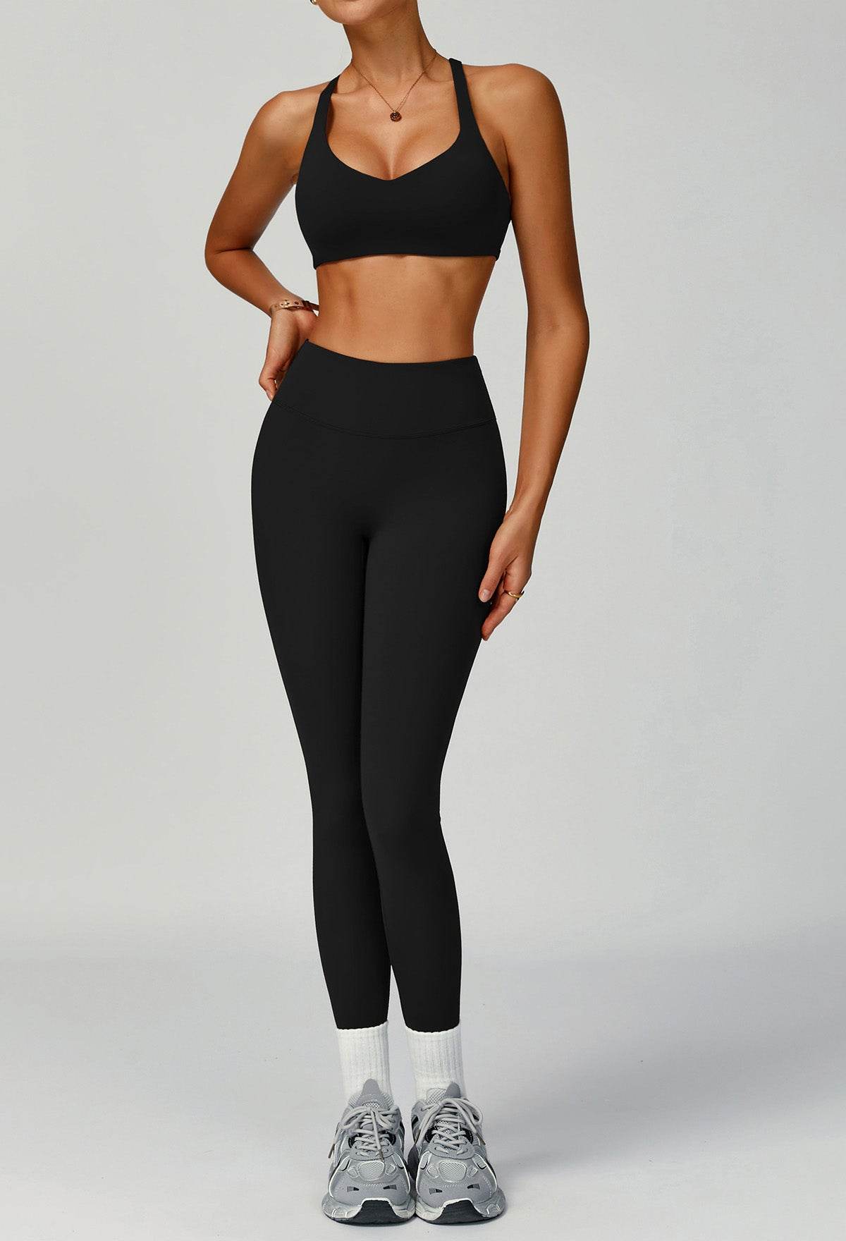 Activewear Set with X Shaped Back Sport Bra and Legging
