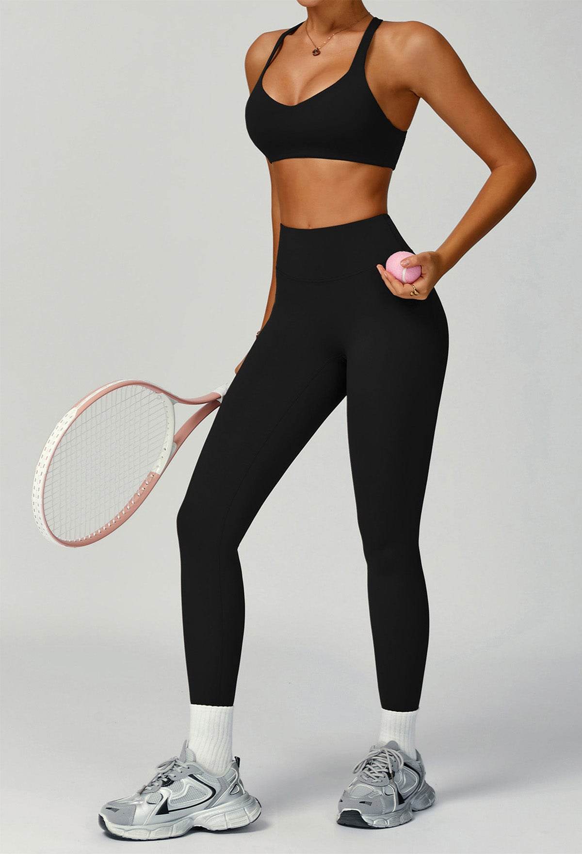 Activewear Set with X Shaped Back Sport Bra and Legging