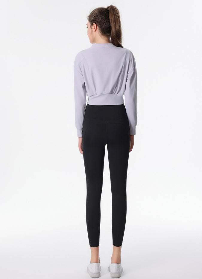 Ribbed Crop Workout Jacket